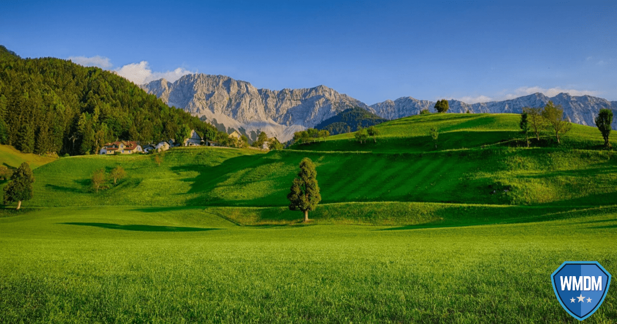 Spring Cleaning - landscape photo of green fields and mountains